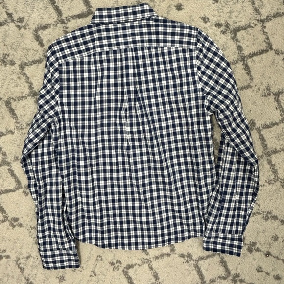 Abercrombie & Fitch Men’s Blue and White Plaid Button Down Muscle Shirt L - Picture 5 of 5